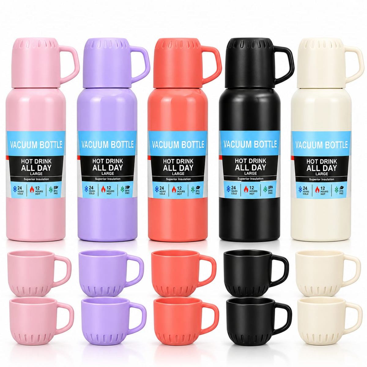 Vacuum Flask Set – 500ML with 2 Cups