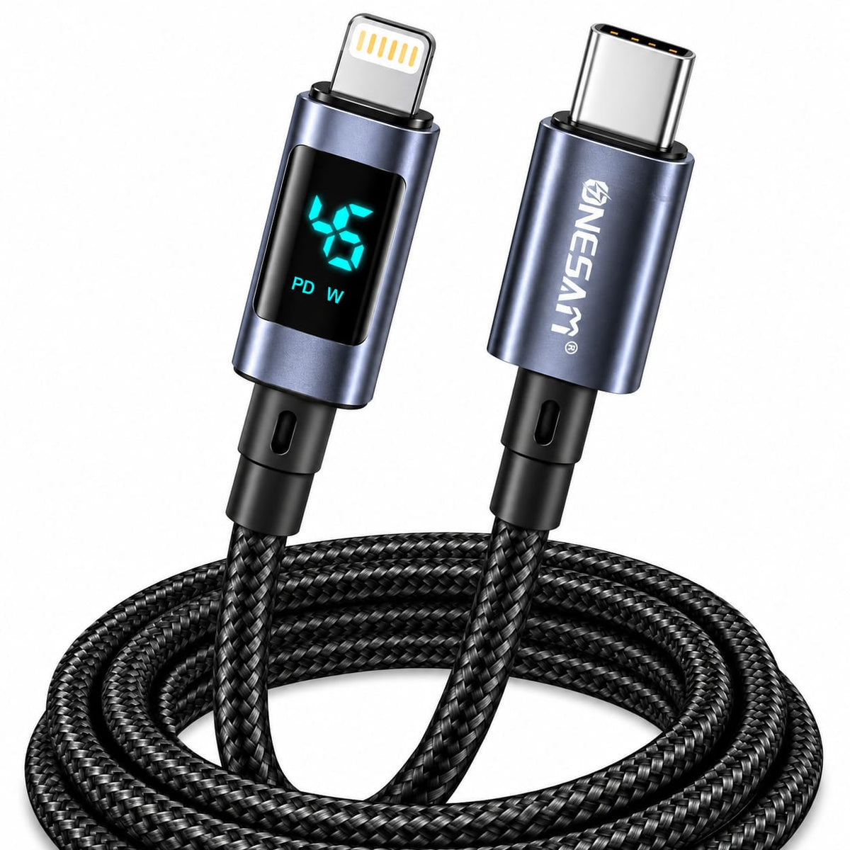 Onesam 45W USB-C to Lightning Fast Charging Cable with Digital Display A58
