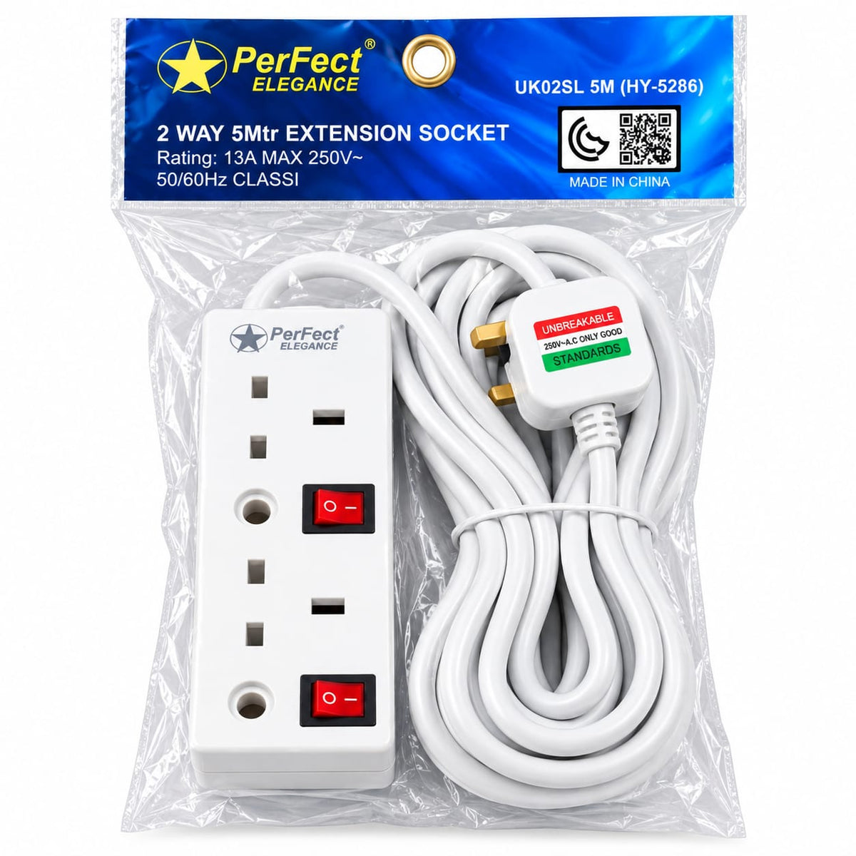 PerFect Elegance 2-Way 5M Extension Socket UK02SL