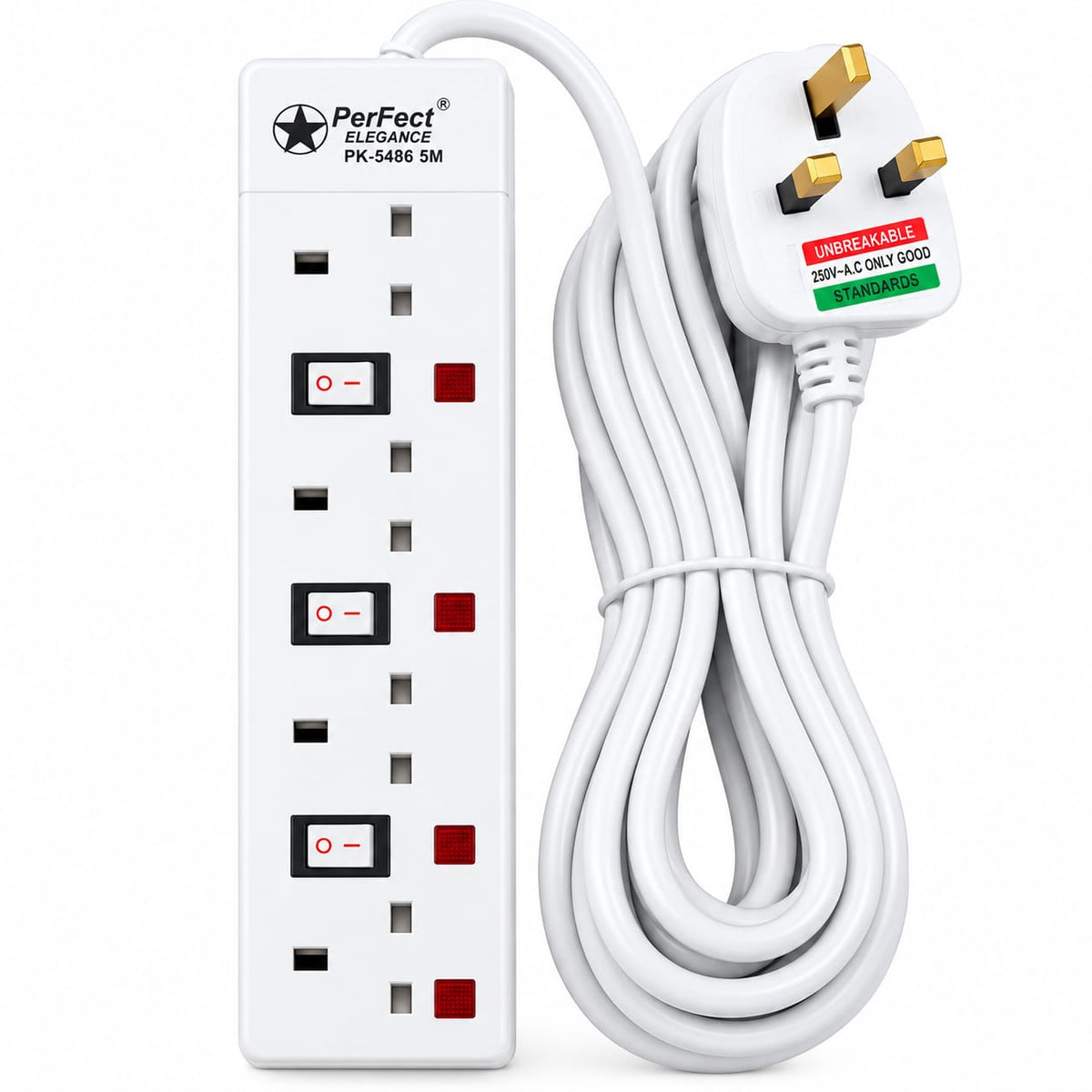 PerFect Elegance 4-Way 5M Extension Socket PK-5486