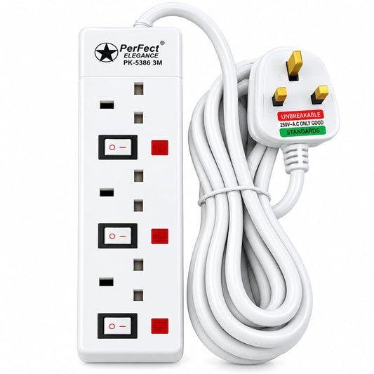 PerFect Elegance 3-Way 3M Extension Socket PK-5386