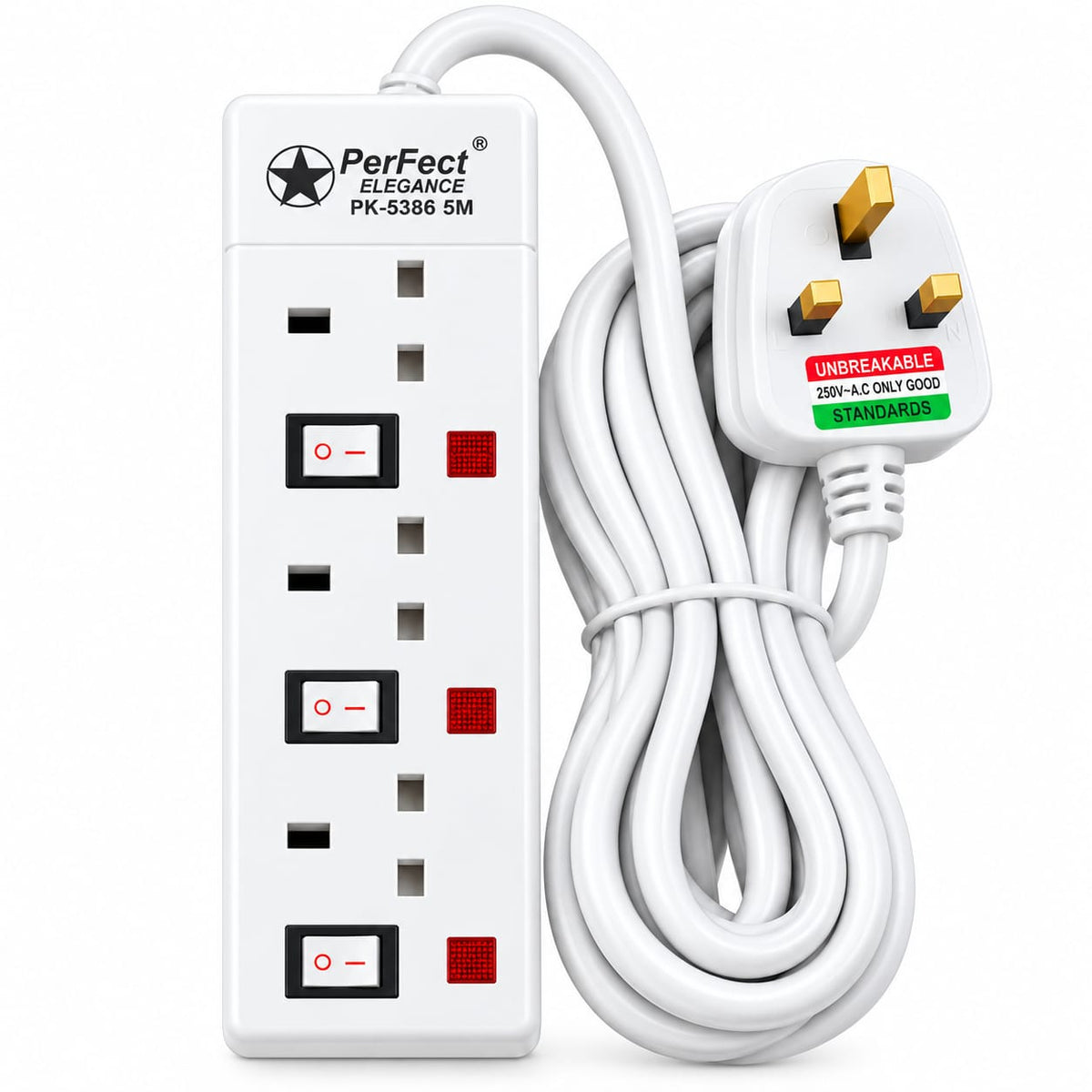 PerFect Elegance 3-Way 5M Extension Socket PK-5386