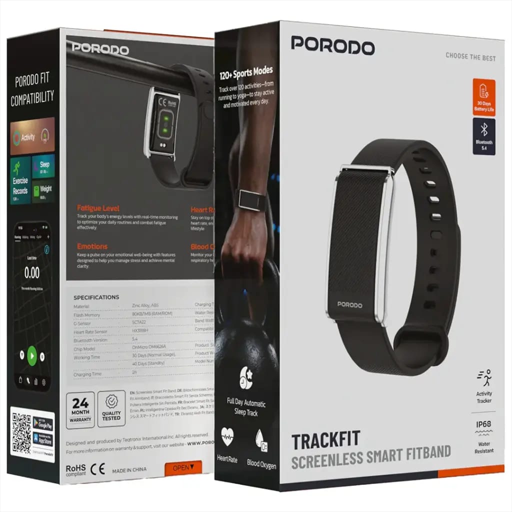 Porodo TrackFit Screenless Smart Fitband