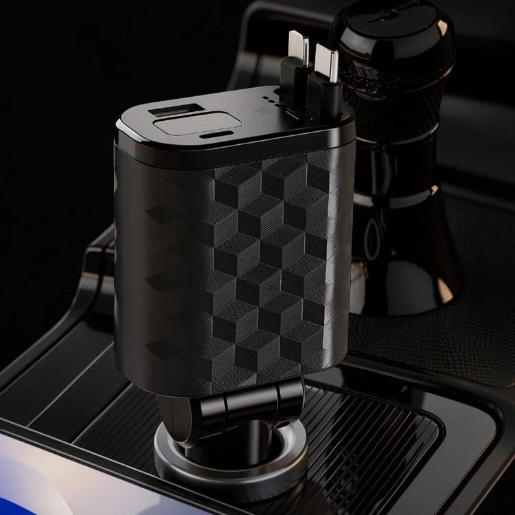 4-in-1 Multifunction Car Charger with 7-Color LED Lighting KC-113