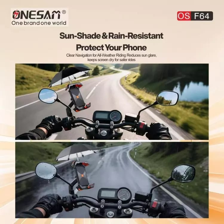 Onesam Motorcycle Phone Holder with Umbrella F64