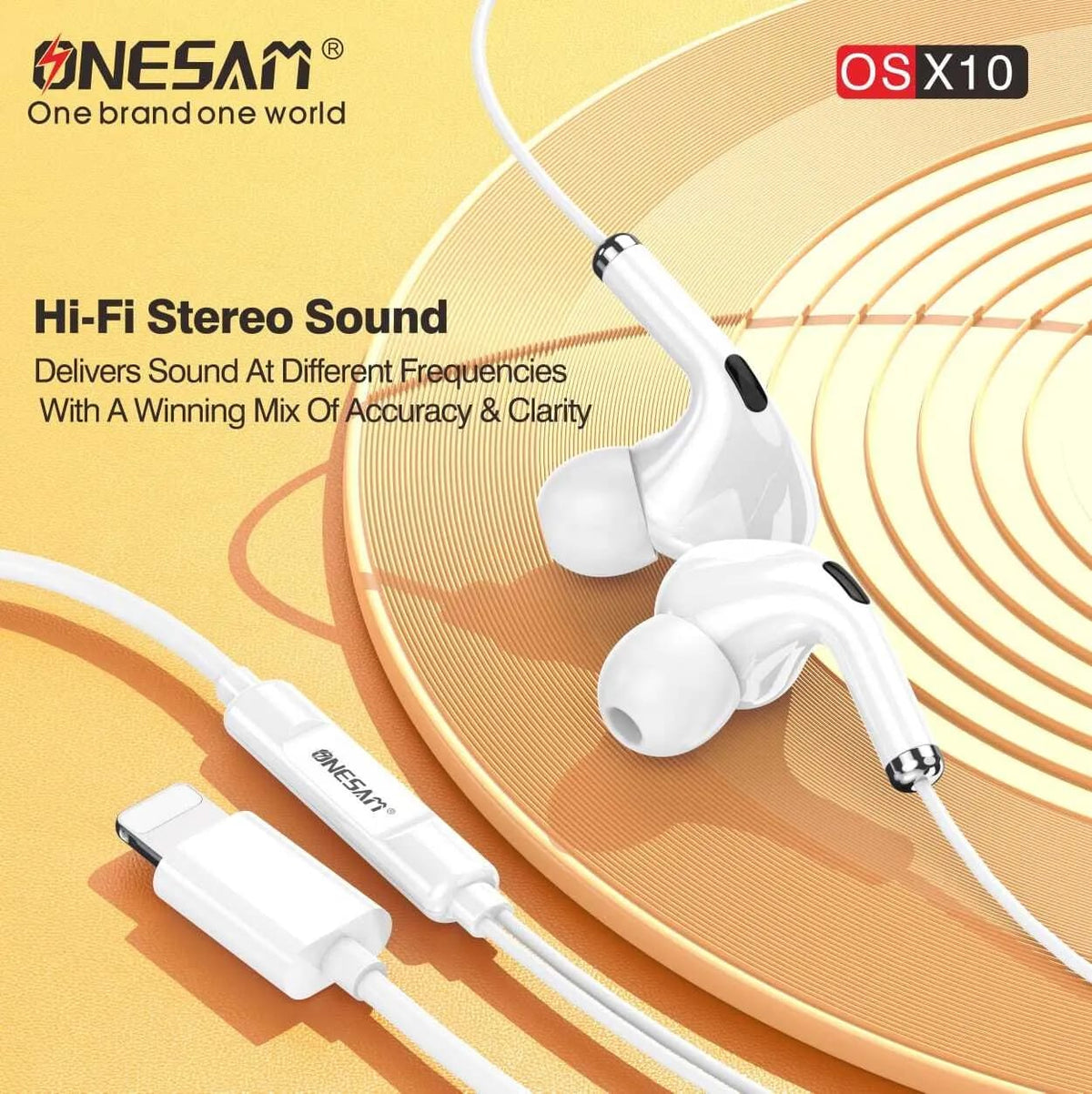 Onessm Lightning Wired In-Ear Earphones with Microphone X10