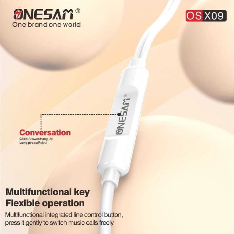 Onesam Lightning Wired Earphones with Microphone X09