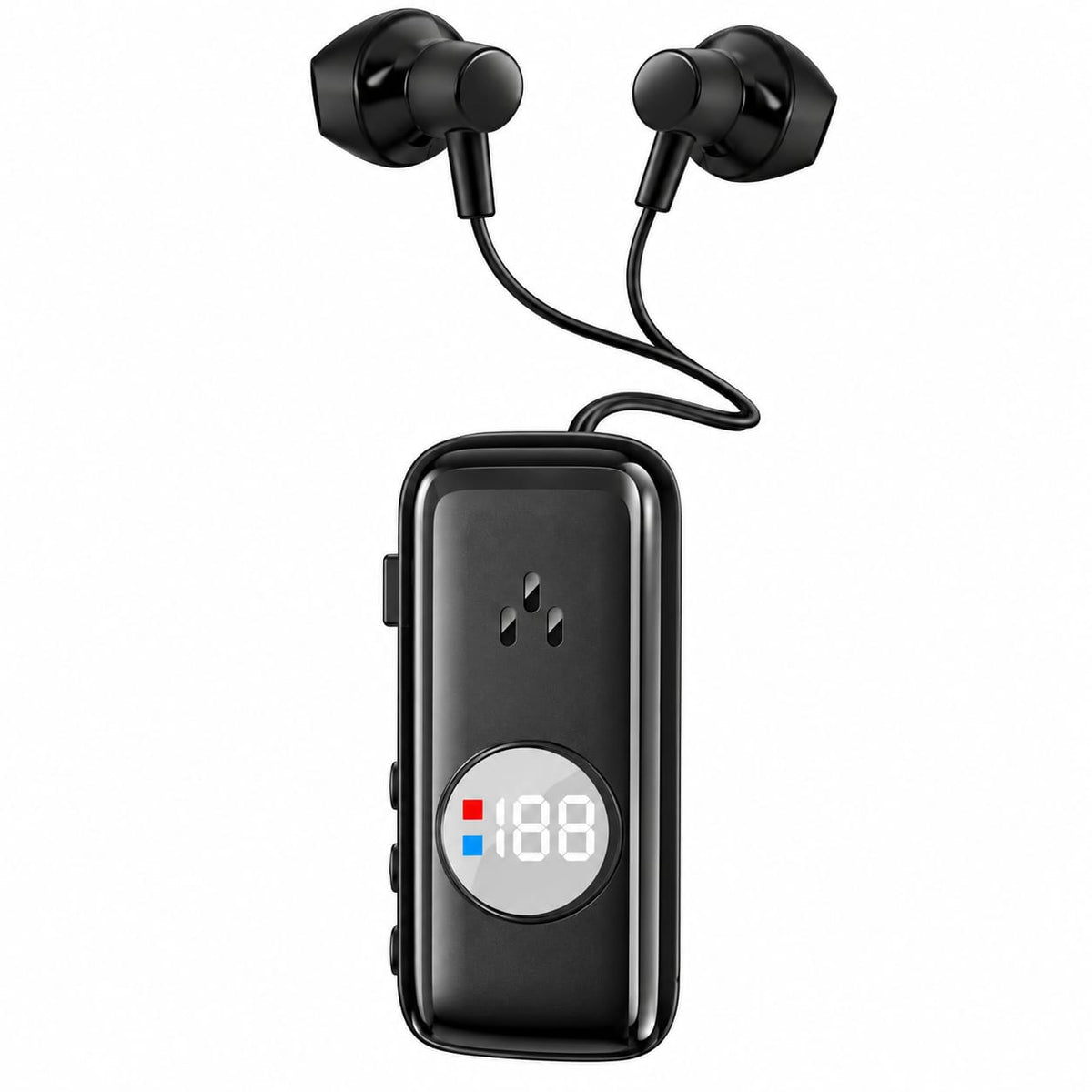 Wireless Bluetooth Earphones with Retractable Cable & LED Display Q40
