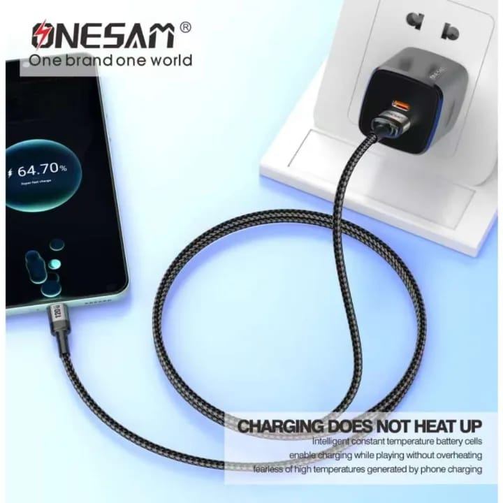 Onesam 36W Fast Charging USB-A to Lightning Data Cable 2 Meter A42