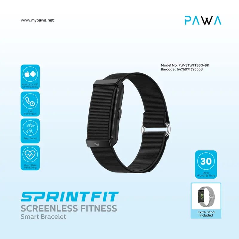 Pawa SprintFit Screenless Fitness Smart Bracelet