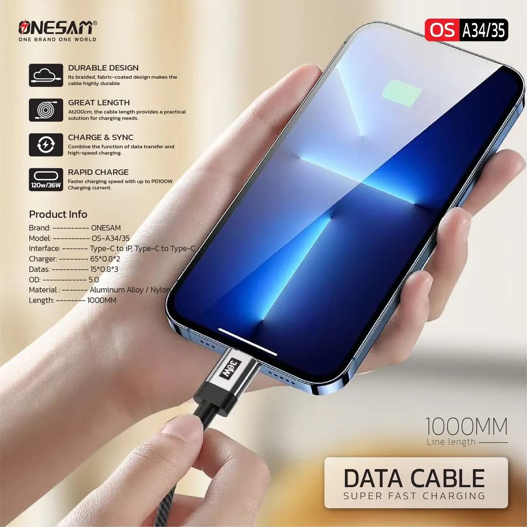 Onesam 120W USB C to USB C Data Cable A34