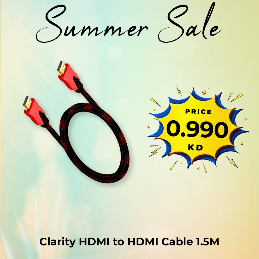 Clarity HDMI to HDMI Cable 1.5M