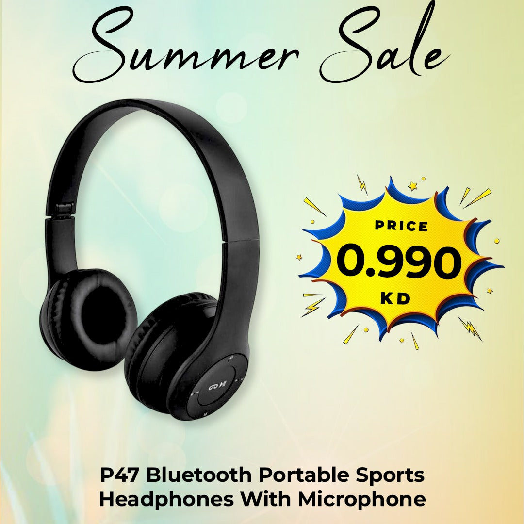 P47 Bluetooth Portable Sports Headphones With Microphone Regular