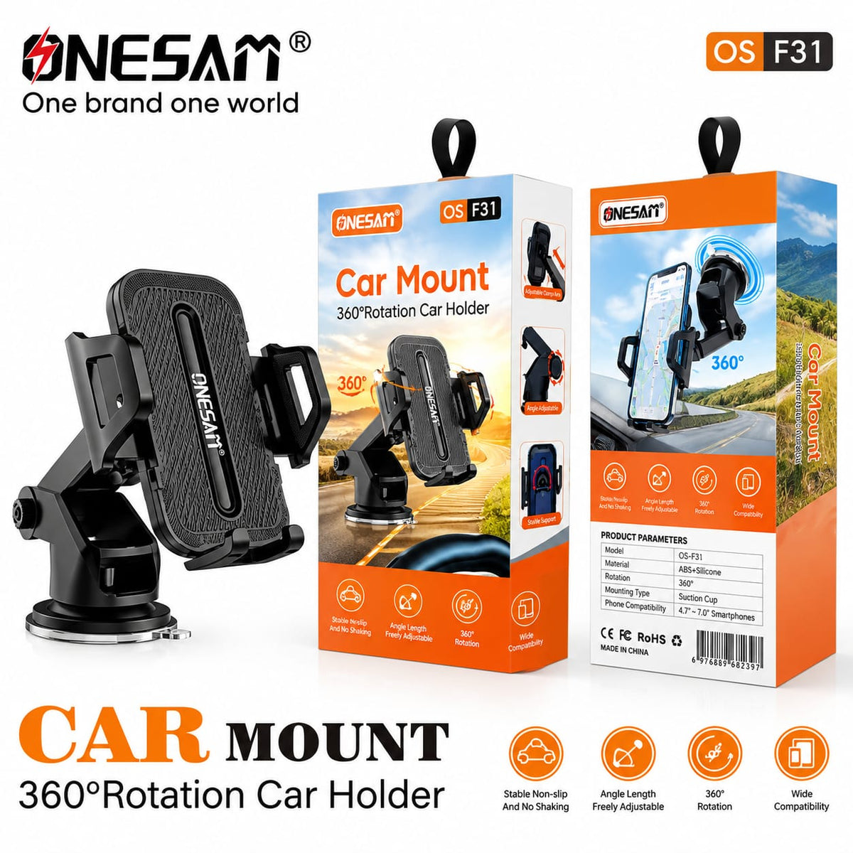 Onesam 360° Rotation Car Phone Holder F31