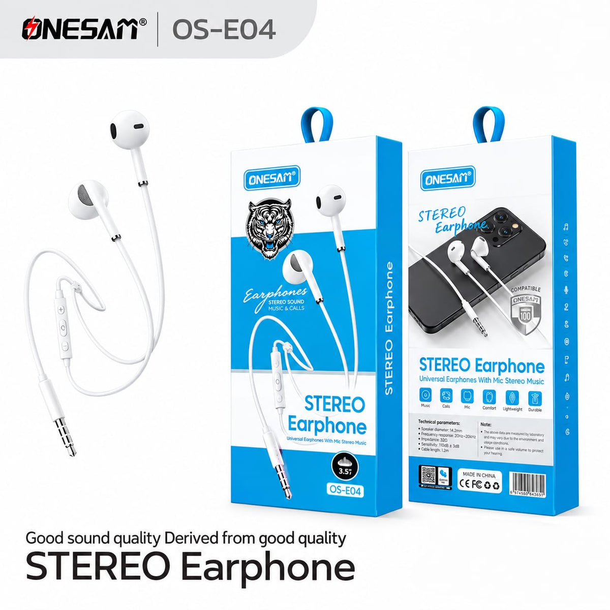 Onesam Stereo Wired Earphones E04