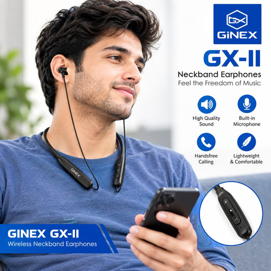 GiNEX Neckband Bluetooth Earphones GX-II