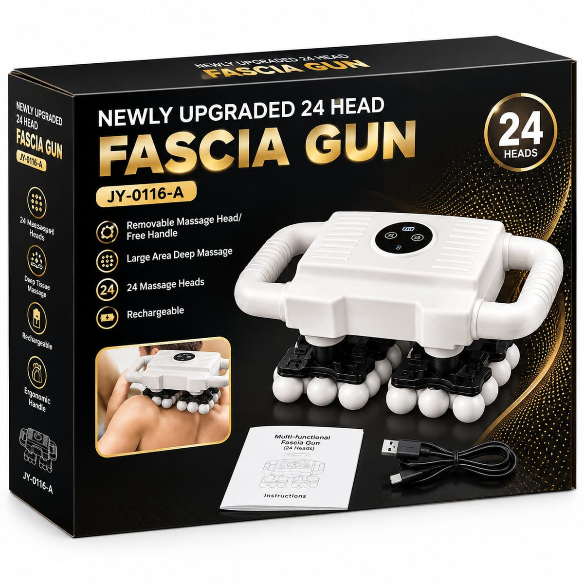 24-Head Multifunctional Fascia Massage Gun JY-0116-A