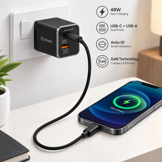X-HANZ 48W GaN Dual Port Fast Charger SU7P