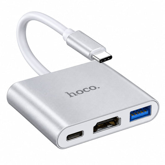 محول Hoco من Type-C إلى USB 3.0 + HDMI طراز HB14