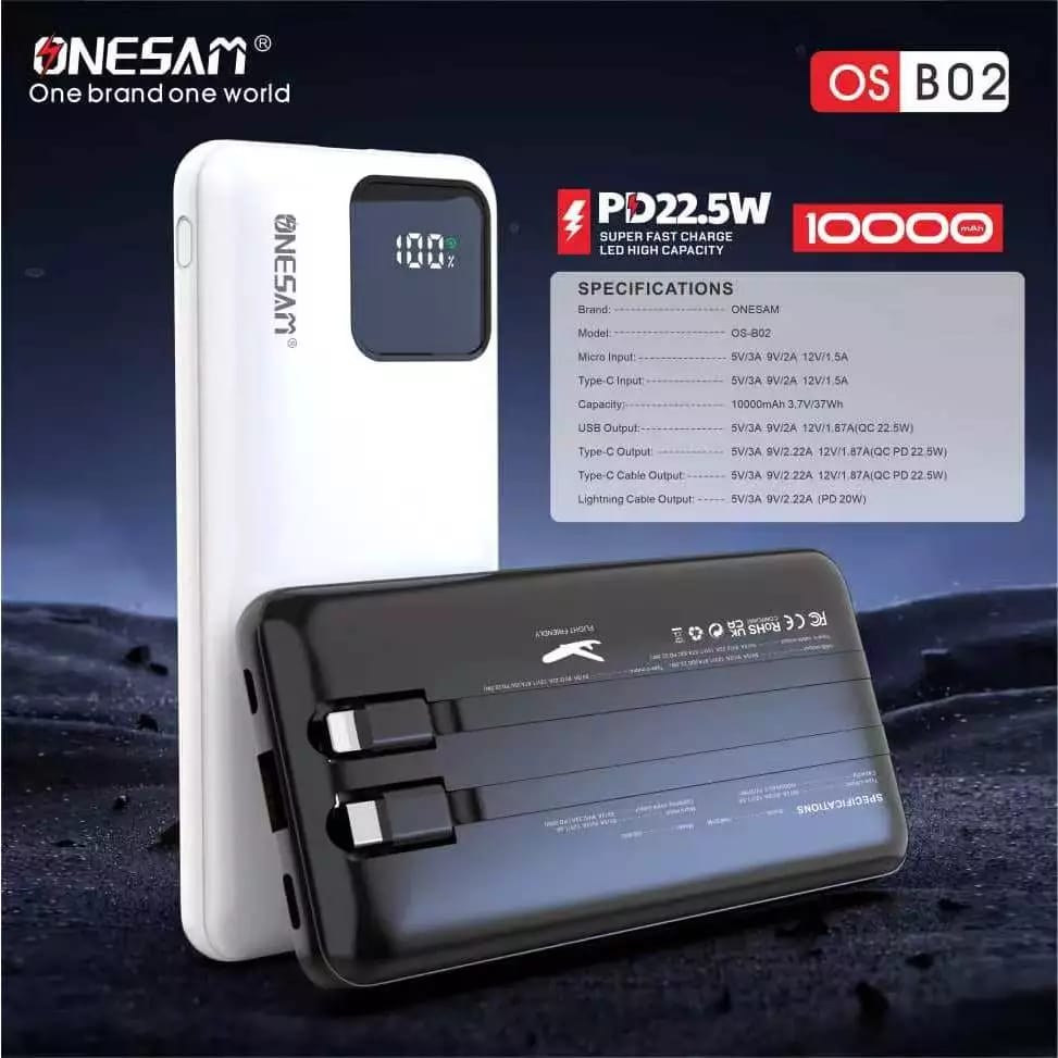 Onesam 22.5W 10000 mah power bank OS-B02