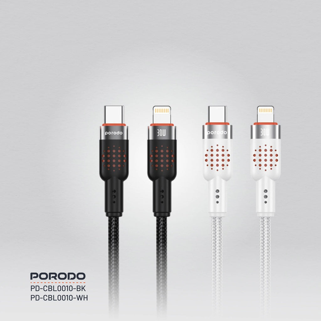 Porodo USB-C to Lightning Aluminum Braided Cable