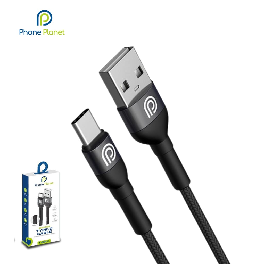 Phone Planet PJ-AC-005 Aluminum Alloy USB-A to Type-C Braided Cable