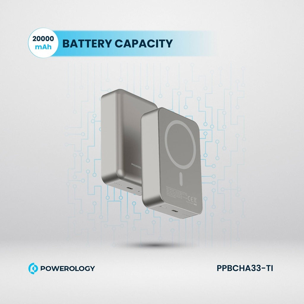 Powerology 20000mAh Magsafe Aluminum Powerbank