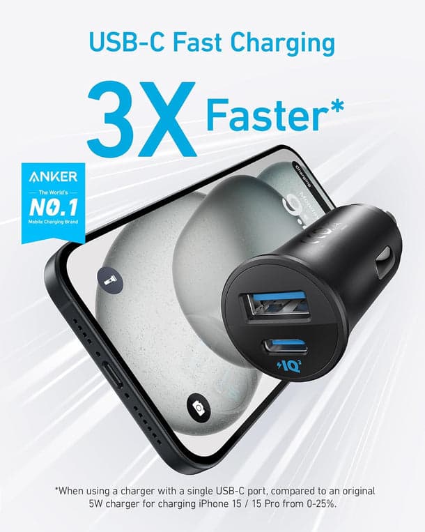 Anker Car Charger 30W, 2 Ports