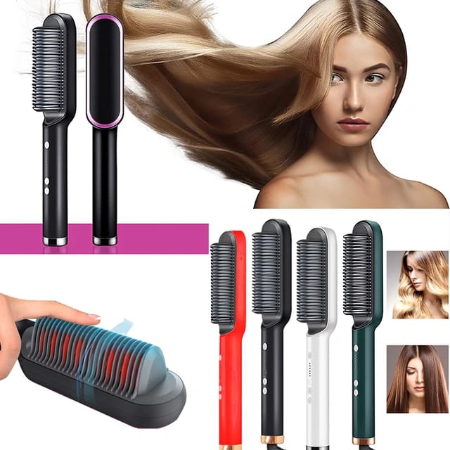 Electric Hair Straightener Brush Hot Comb