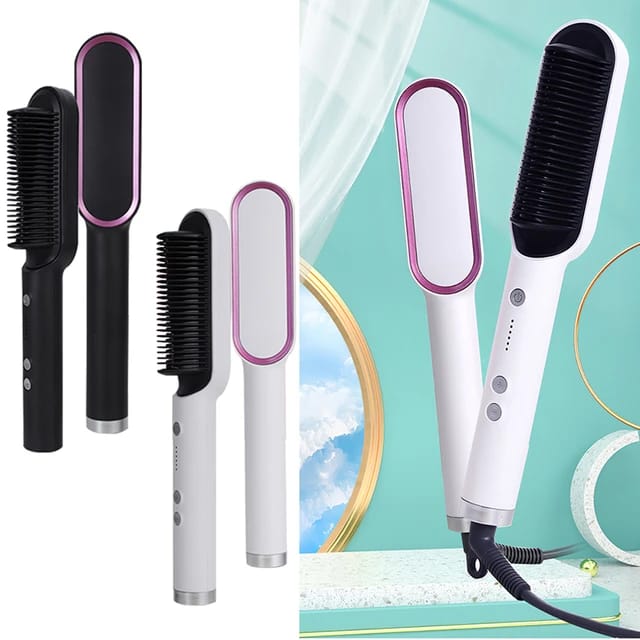 Electric Hair Straightener Brush Hot Comb