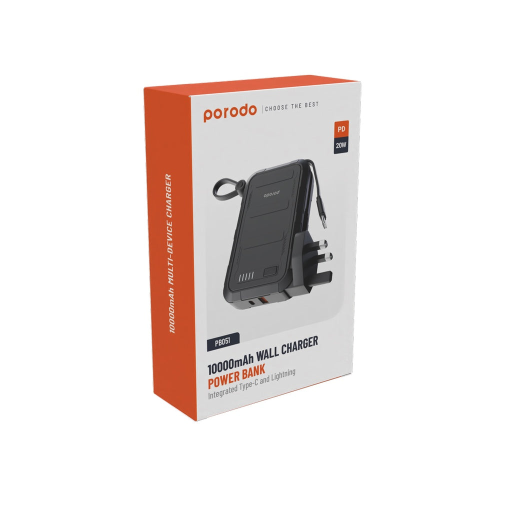 Porodo 10000mAh Wall Charger/Power Bank