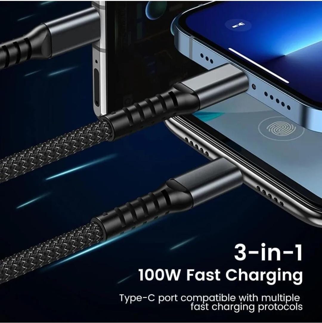 X-hanz 3in1 USB Fast Charging Cable 100W LM05