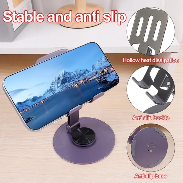 Portable Foldable Desktop Mobile Phone Stand 360 Degree Rotatable S758