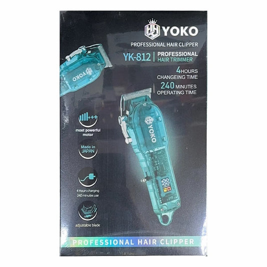 YOKO PROFESSIONAL HAIR CLIPPER TRANSPARENT YK-812