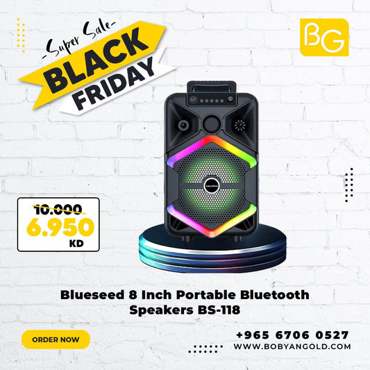 Blueseed 8 Inch Portable Bluetooth Speakers BS-118