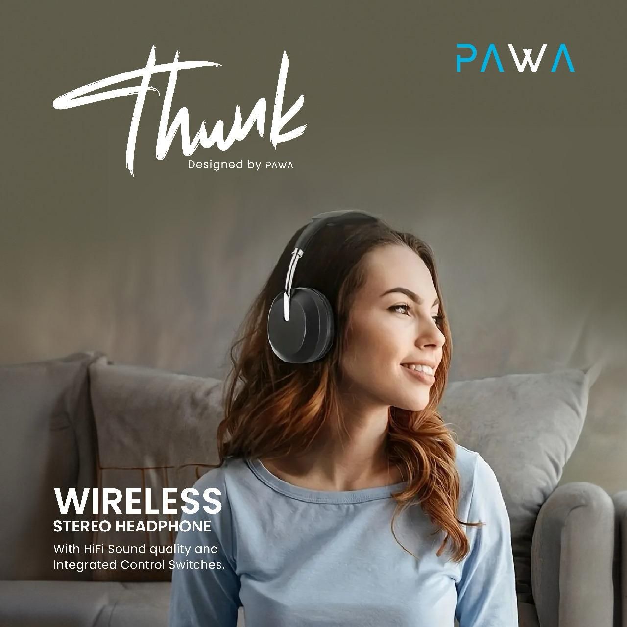 Pawa Thunk Overear Wireless Stereo Headphone HiFi Sound Quality