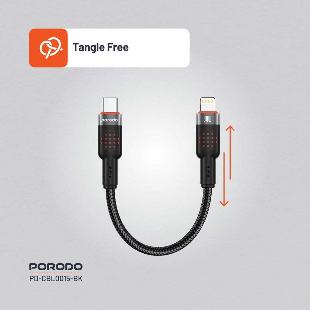 Porodo Braided Powerbank Cable USB-C to Lightning