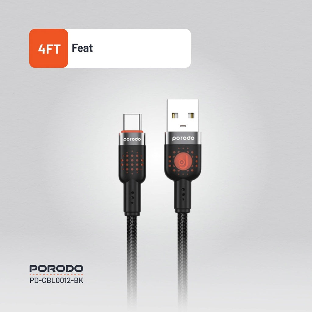 Porodo Braided Cable USB-A to USB-C