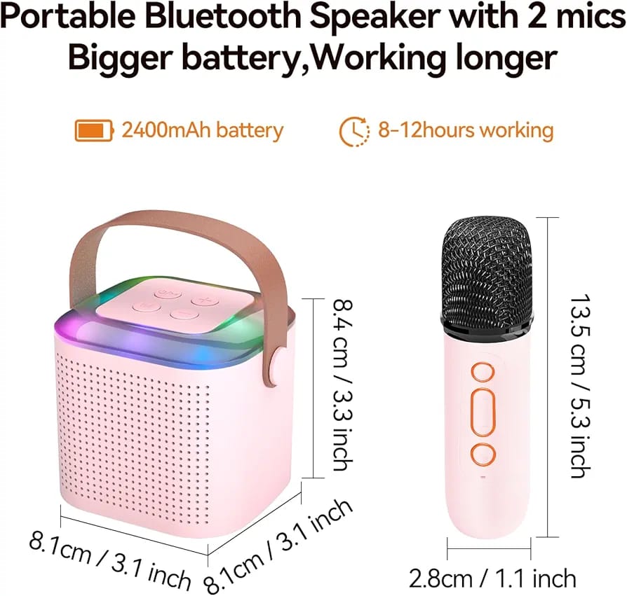 Karoake Bluetooth Speaker with 2 Wireless Microphones Y1