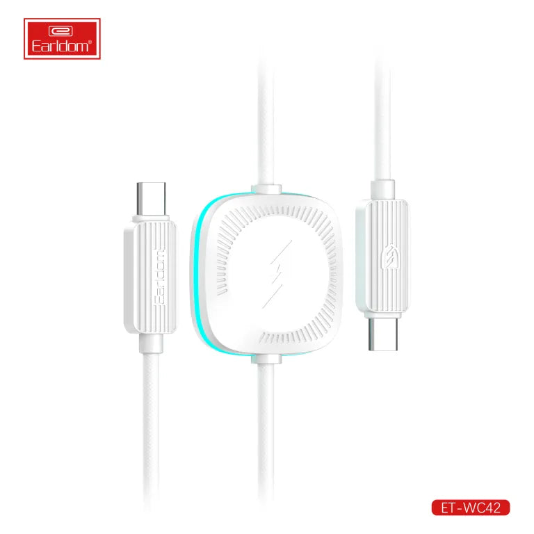 Earldom 60W 2-in-1 USB-C to USB-C Charging Cable For Watch & Mobiles