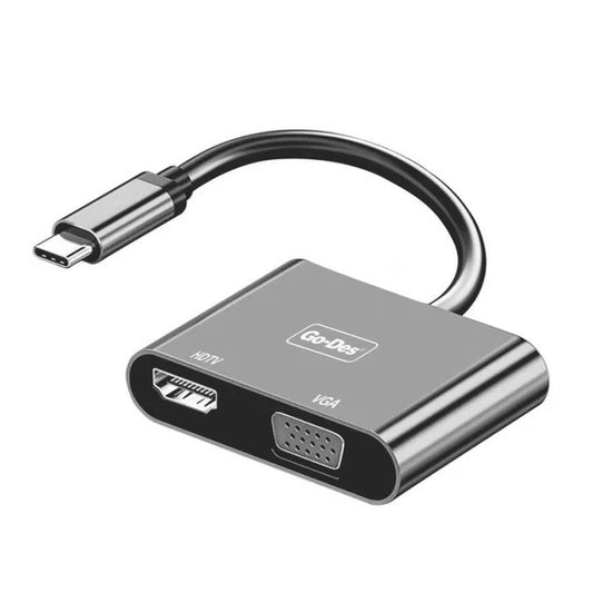 Go-Des 2 in 1 USB-C to HDMI + VGA (GD-8280)