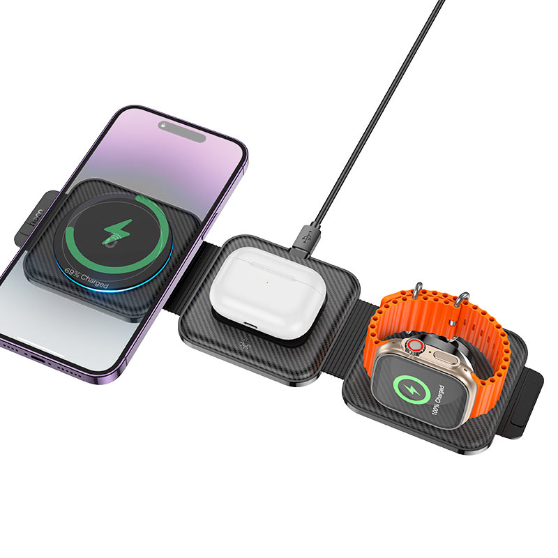 Hoco Wireless charger CQ4 Unique folding 3-in-1