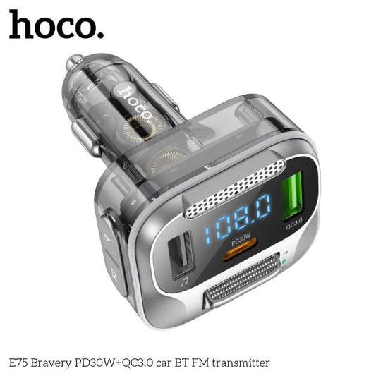 Hoco E75 30W PD USB QC3.0 Car Bluetooth MP3 FM Transmitter Charger