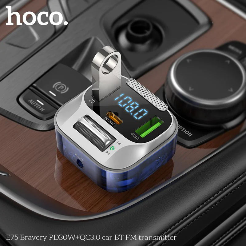 Hoco E75 30W PD USB QC3.0 Car Bluetooth MP3 FM Transmitter Charger