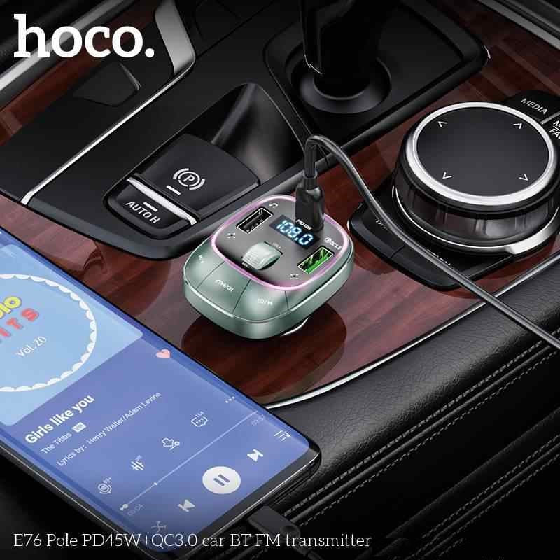 Hoco E76 Car Bluetooth FM Receiver With 48W Charger