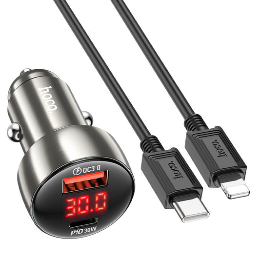 Hoco Z50 Leader 48W Car charger With Lightning to Type-C Cable Set