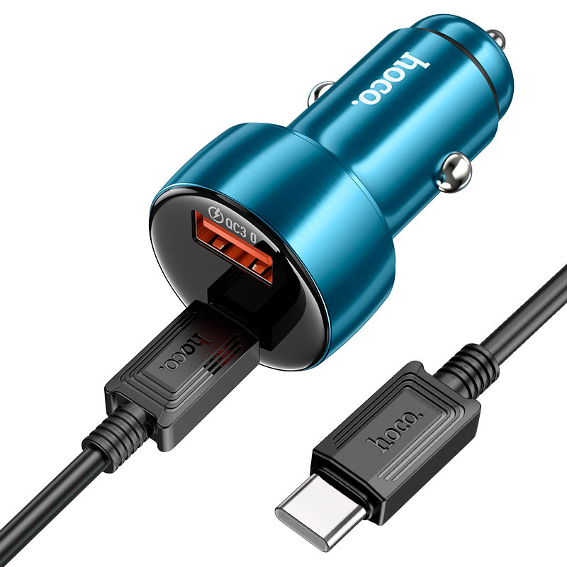 Hoco Z50 Leader 48W Car charger With Type-C to Type-C Cable Set