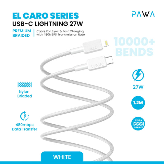 Pawa El-Claro Series Premium Braided Cable USB-C to Lightning 27W