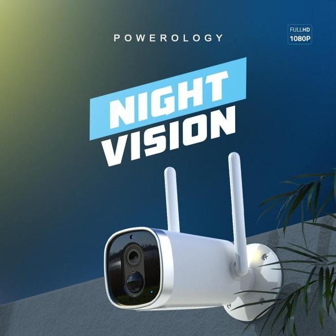 Powerology Wireless Outdoor Camera With Solar Panel