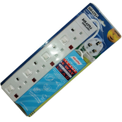 BAB-ASTRA 2 Metre Extension With 4 Power Socket 2500W - White